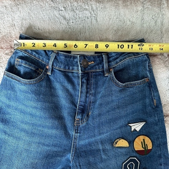 Pacsun Retro Patch Mom Jeans High Waisted Straight Leg size 25 - Picture 11 of 13
